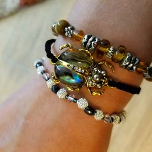 Handmade bracelets scarab set